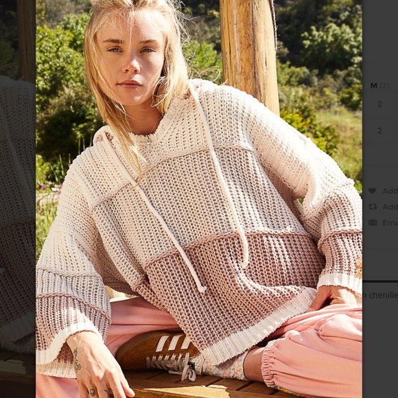 POL Sweaters - POL Cream and Pink V-Neck Sweater NWOT